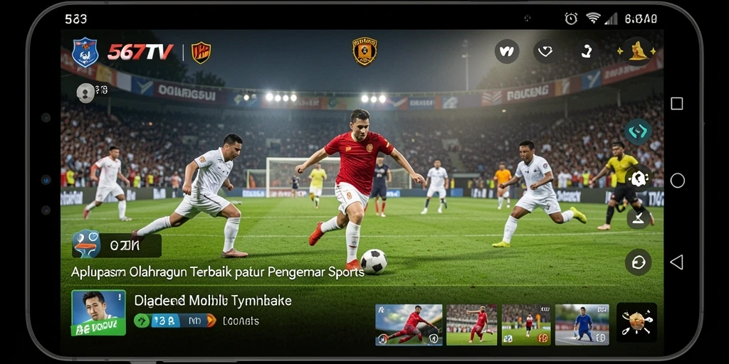 Screenshot gameplay 567TV menampilkan tayangan olahraga seru.