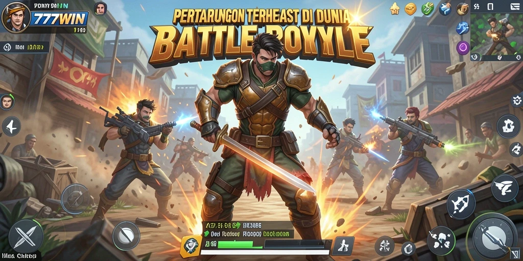Screenshot gameplay intens dari pertarungan di 777WIN.