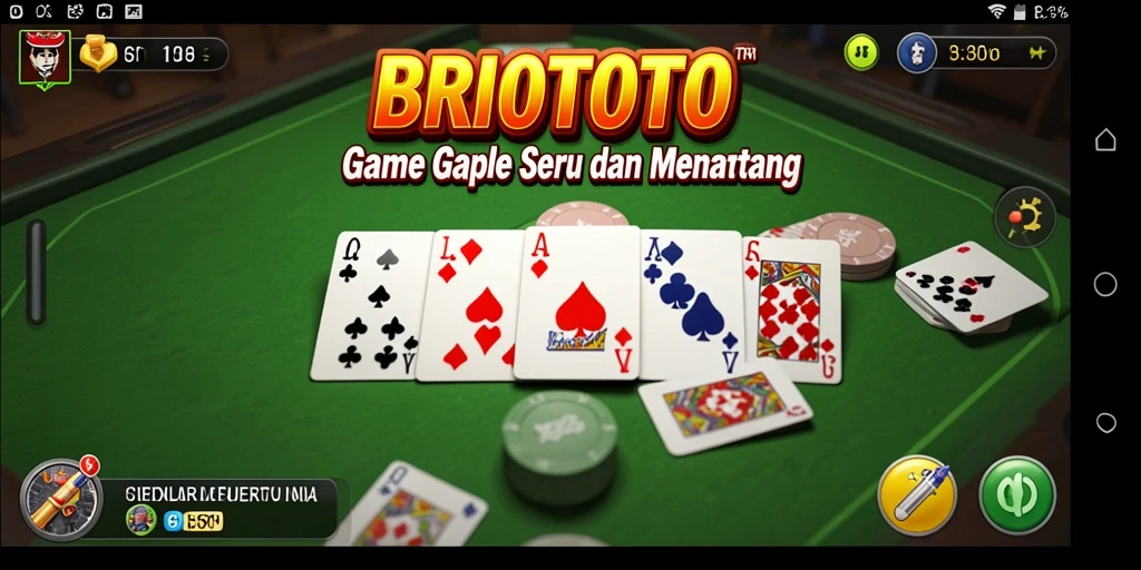 Screenshot dari gameplay Gaple BRIOTOTO yang menampilkan suasana seru.