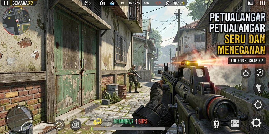 Tampilan gameplay seru dalam CEMARA77 yang menegangkan.