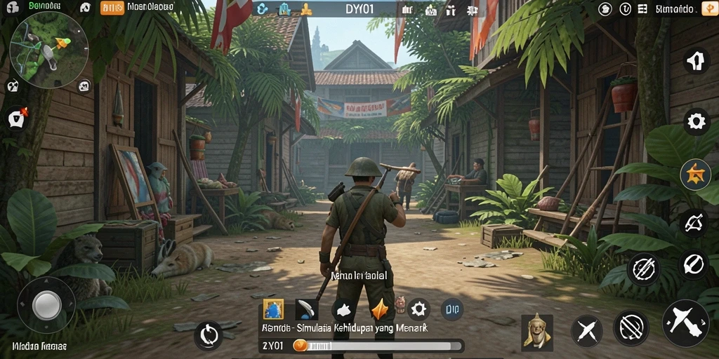 Tangkapan layar gameplay DY01 yang menampilkan interaksi karakter.