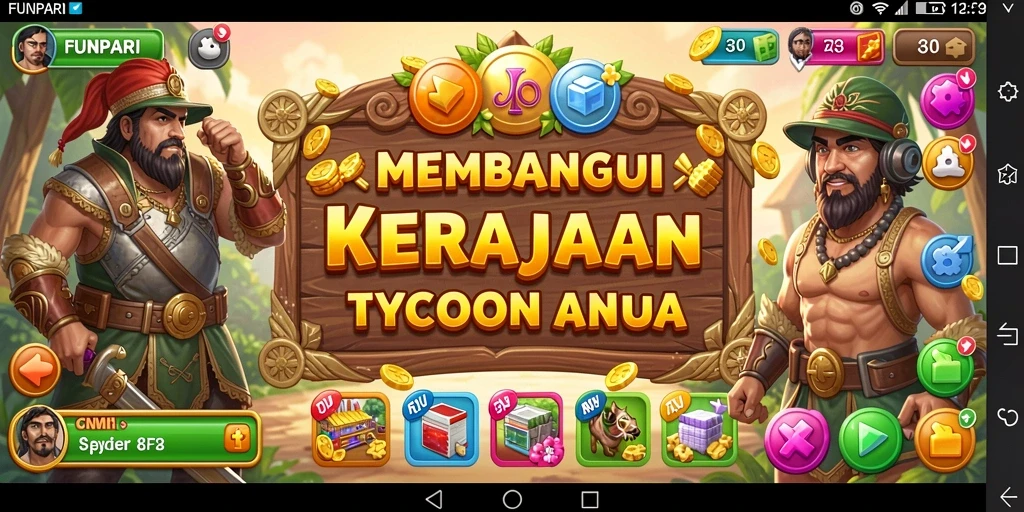 Tampilan menarik gameplay Tycoon FUNPARI.