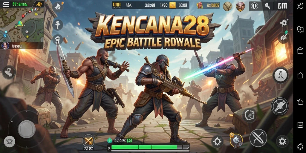 Tangkapan layar gameplay KENCANA28 yang menunjukkan pertarungan intens.