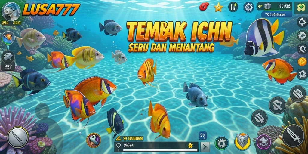 Tampilan gameplay tembak ikan yang seru dan menarik.