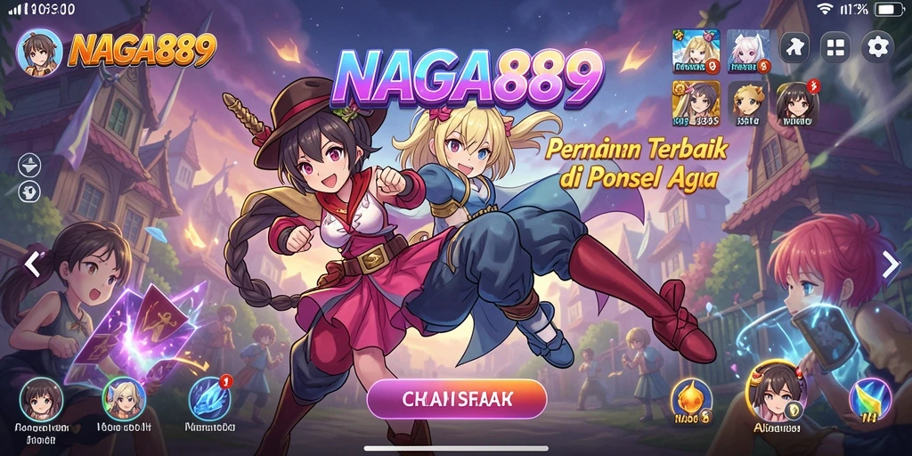 Tampilan gameplay NAGA889 yang penuh aksi dan karakter Anime.
