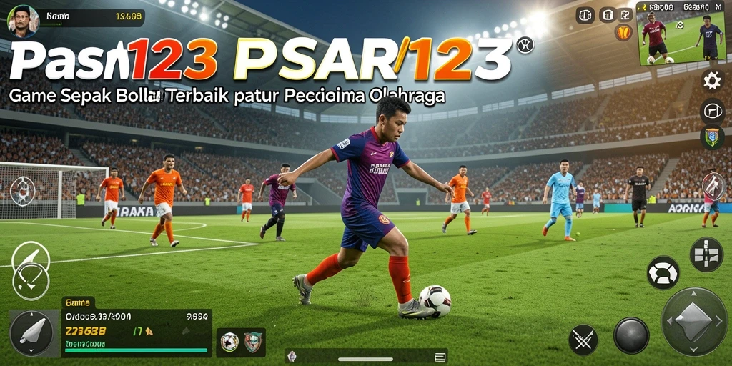 Screenshot PASAR123 menampilkan aksi seru di lapangan sepak bola.