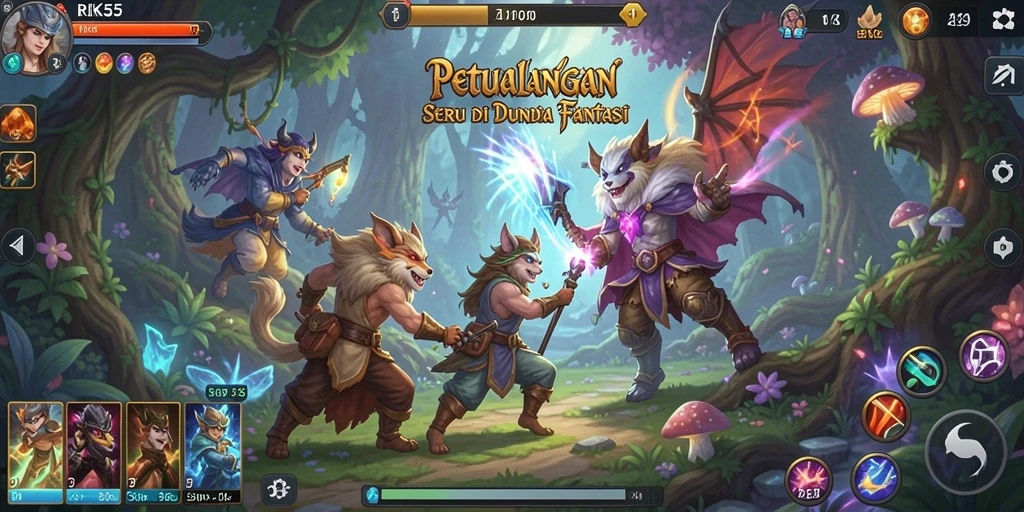 Gameplay menarik RK55 dengan karakter dan petualangan seru.