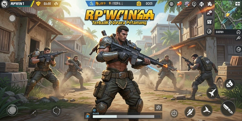 Screenshot gameplay intens dari RPWIN1 yang menampilkan pertempuran seru.