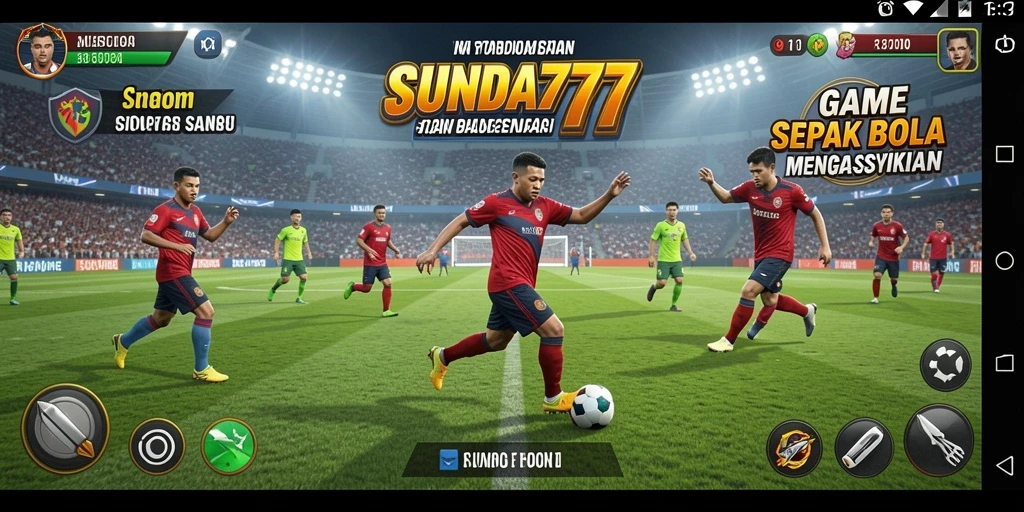Tampilan gameplay SUNDA777 yang seru dalam pertandingan sepak bola.