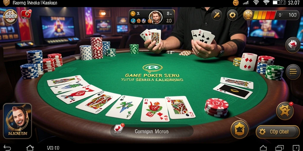 Tampilan gameplay Poker yang seru dan menantang di V07.