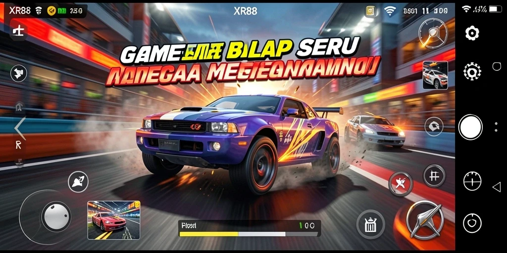 Tampilan gameplay XR88 yang seru dan mendebarkan saat balapan.